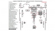 Subaru Forester 2005, 2006, 2007, 2008, With Automatic Transmission, Full Interior Kit, 47 Pcs.