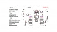 Subaru Forester 2009, 2010, 2011, 2012, 2013, With Automatic Transmission, Main Interior Kit, 36 Pcs.
