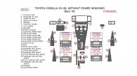 Toyota Corolla 2003, 2004, 2005, 2006, 2007, 2008, Basic Interior Kit, Without Power Windows, 29 Pcs.