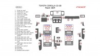 Toyota Corolla 2003, 2004, 2005, 2006, 2007, 2008, 25 Pcs., Interior Dash Kit, Match OEM