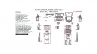 Toyota Highlander 2008, 2009, 2010, 2011, 2012, 2013, Basic Interior Kit, 33 Pcs., Match OEM