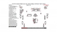 Toyota Highlander 2014, 2015, 2016, 2017, For Models Without OEM Wood, Basic Interior Kit, 48 Pcs.