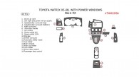 Toyota Matrix 2005, 2006, 2007, 2008, Basic Interior Kit, With Power Windows, 18 Pcs.
