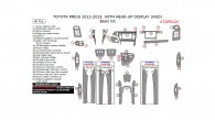 Toyota Prius 2012, 2013, 2014, 2015, With Head-up Display (HUD), Basic Interior Kit, 40 Pcs.