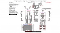 Toyota Sienna 2015, 2016, 2017, For Models Without OEM Wood, Basic Interior Kit, 27 Pcs.