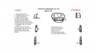 Toyota Sequoia 2001, 2002, 2003, 2004, 2005, 2006, 2007, Basic Interior Kit, 14 Pcs.