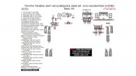 Toyota Sequoia 2008, 2009, 2010, 2011, 2012, 2013, Toyota Tundra 2007-2013, W/o Navigation System, Basic Interior Kit, 54 Pcs.