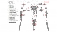 Toyota Yaris 2006, 2007, 2008, 2009, 2010, 2011, 3 Door Hatchback (Liftback), Full Interior Kit, 51 Pcs.