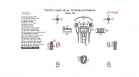 Toyota Yaris 2006, 2007, 2008, 2009, 2010, 2011, 5 Door Hatchback, Basic Interior Kit, 37 Pcs.