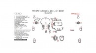 Toyota Yaris 2012, 2013, 2014, 2/4 Door, Basic Interior Kit, 32 Pcs.