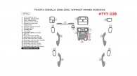 Toyota Corolla 1998, 1999, 2000, 2001, 2002, Interior Dash Kit, Without Power Windows, 19 Pcs.