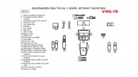Volkswagen Golf 1999, 2000, 2001, 2002, 2003, 2004, Interior Dash Kit, 2 Door, Without Glove Box, 25 Pcs.