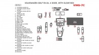 Volkswagen Golf 1999, 2000, 2001, 2002, 2003, 2004, Interior Dash Kit, 4 Door, With Glove Box, 29 Pcs.