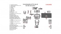 Volkswagen Jetta 1999, 2000, 2001, 2002, 2003, 2004, 2005, Interior Dash Kit, With Glove Box, 31 Pcs.