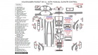 Volkswagen Passat 2006, 2007, 2008, 2009, 2010, 2011, With Manual Climate Control, Full Interior Kit, 54 Pcs.