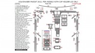 Volkswagen Passat 2012, Full Interior Kit (For Models With Cup Holder Lid Only), 64 Pcs.