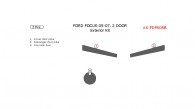 Ford Focus 2005, 2006, 2007, 2 Door, Exterior Kit, 3 Pcs.