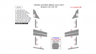 Honda Accord Sedan 2013, 2014, 2015, 2016, 2017, Exterior Kit, Full Interior Kit, 16 Pcs.