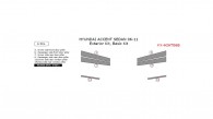 Hyundai Accent 2006, 2007, 2008, 2009, 2010, 2011, Basic Exterior Kit (Sedan Only), 6 Pcs.