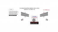 Hyundai Elantra Sedan 2011, 2012, 2013, 2014, 2015, 2016, Basic Exterior Kit, 6 Pcs.