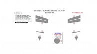 Hyundai Elantra Sedan 2017-2018, Exterior Kit, 8 Pcs.