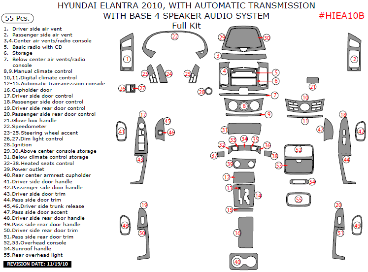 Hyundai Elantra 2010, Sedan, With Automatic Transmission, With Base 4