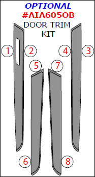 Audi A6 2005, 2006, 2007, 2008, 2009, 2010, 2011, Optional Door Interior Trim Kit, 8 Pcs. dash trim kits options