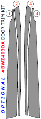 BMW Z4 2003, 2004, 2005, 2006, 2007, 2008, Optional Door Interior Trim Kit, 4 Pcs. dash trim kits options