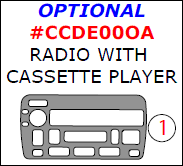 Cadillac Deville 2000, 2001, 2002, 2003, 2004, 2005, Interior Kit, Optional Radio With Cassette Player, 1 Pcs., Match OEM dash trim kits options