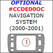 Cadillac Deville 2000, 2001, 2002, 2003, 2004, 2005, Interior Kit, Optional Navigation System, 1 Pcs., Match OEM dash trim kits options
