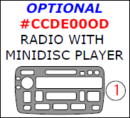 Cadillac Deville 2000, 2001, 2002, 2003, 2004, 2005, Interior Kit, Optional Radio With Minidisc Player, 1 Pcs., Match OEM dash trim kits options