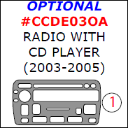 Cadillac Deville 2000, 2001, 2002, 2003, 2004, 2005, Interior Kit, Optional Radio With CD Player, 1 Pcs., Match OEM dash trim kits options