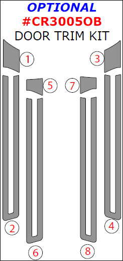 Chrysler 300 2005, 2006, 2007, Optional Door Interior Trim Kit, 8 Pcs. dash trim kits options