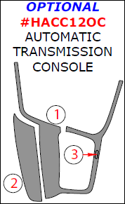 Honda Civic 2012, Optional Automatic Transmission Console Interior Kit (Sedan/Coupe), 3 Pcs. dash trim kits options