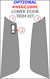 Hyundai Genesis Coupe 2010, 2011, 2012, 2013, 2014, 2015, 2016, Optional Lower Door Interior Trim Kit, 3 Pcs. dash trim kits options