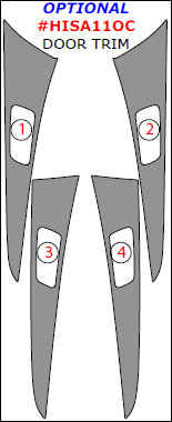 Hyundai Sonata 2011, 2012, 2013, 2014, Optional Door Interior Trim Kit, 4 Pcs. dash trim kits options