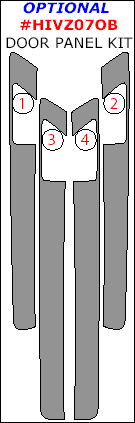 Hyundai Veracruz 2007, 2008, 2009, 2010, 2011, 2012, Optional Door Panel Interior Kit, 4 Pcs. dash trim kits options