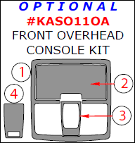 Kia Sorento 2011, 2012, 2013, Optional Front Overhead Console Interior Kit, 4 Pcs. dash trim kits options