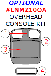 Lincoln MKZ 2010, 2011, 2012, Optional Overhead Console Interior Kit, 4 Pcs. dash trim kits options