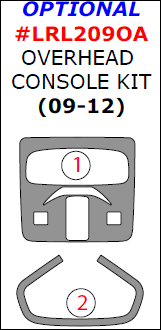 Land Rover LR2/Freelander 2 2009, 2010, 2011, 2012, Optional Overhead Console Interior Kit, 2 Pcs. dash trim kits options