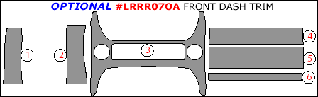 Land Rover Range Rover 2007, 2008, 2009, 2010, 2011, 2012, Interior Dash Kit, Optional Front Dash Trim, 6 Pcs., Match OEM dash trim kits options
