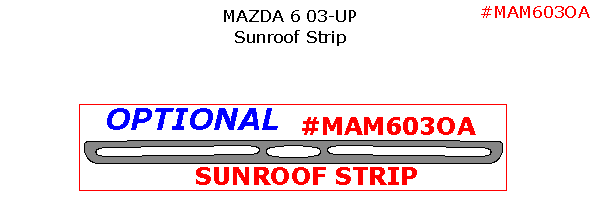 Mazda 6 2003, 2004, 2005, 2006, 2007, 2008, Interior Dash Kit, Optional Sunroof Strip, 1 Pcs. dash trim kits options