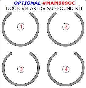Mazda 6 2009, 2010, 2011, 2012, 2013, Interior Dash Kit, Optional Door Speakers Surround Kit, 4 Pcs. dash trim kits options