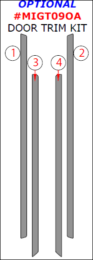 Mitsubishi Galant 2009, 2010, 2011, 2012, Optional Door Interior Trim Kit, 4 Pcs. dash trim kits options