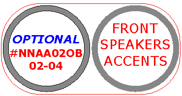 Nissan Altima 2002, 2003, 2004, Interior Dash Kit, Sedan, Optional, Front Speakers Accents, 2 Pcs. dash trim kits options