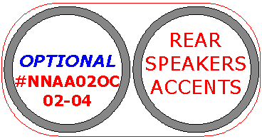 Nissan Altima 2002, 2003, 2004, Interior Dash Kit, Sedan, Optional, Rear Speakers Accents, 2 Pcs. dash trim kits options
