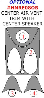 Nissan Rogue 2008, 2009, 2010, Interior Dash Kit, Optional Center Air Vent Trim With Center Speaker, 4 Pcs. dash trim kits options