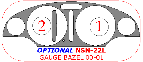 Nissan Maxima 2000-2001, Interior Dash Kit, Gauge Bezel, 2 Pcs. dash trim kits options