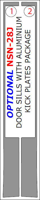 Nissan 350Z 2003, 2004, 2005, 2006, 2007, 2008, 2009, Interior Dash Kit, Optional Door Sills With Aluminum Kick Plates Package, 2 Pcs. dash trim kits options