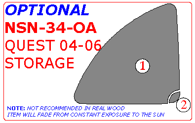 Nissan Quest 2004, 2005, 2006, Interior Dash Kit, Optional Storage Accent, 2 Pcs dash trim kits options